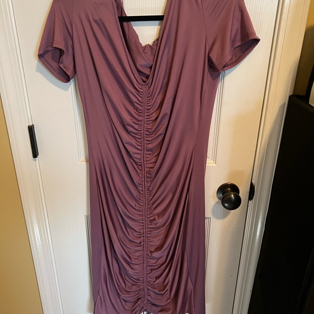Ruched Mauve Dress (BodyCon Style)